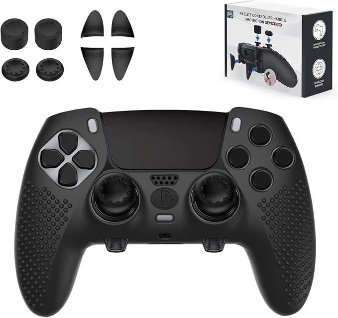 PS5 Edge Controller Cover - Protective Case for PlayStation 5 Edge with 4PCS Thumb Grip Caps & L2 R2 Trigger Extender (PS5 Edge)