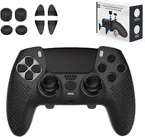 PS5 Edge Controller Cover - Protective Case for PlayStation 5 Edge with 4PCS Thumb Grip Caps & L2 R2 Trigger Extender (PS5 Edge)