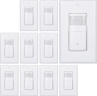 Motion Sensor Light Switch, 10 Pack, White - Image 1