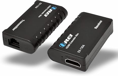 OREI HDMI Over Ethernet Extender– HDMI 1.4 with 1080p@60Hz Resolution, Power Over Cable - HDMI Over CAT6 Extension Up to 131 feet (EX-130A)