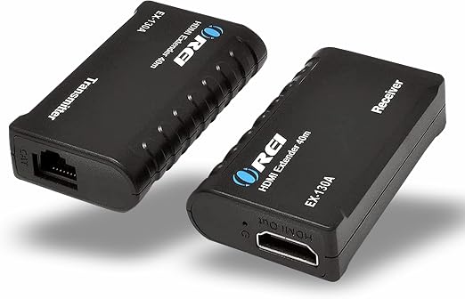 OREI HDMI Over Ethernet Extender– HDMI 1.4 with 1080p@60Hz Resolution, Power Over Cable - HDMI Over CAT6 Extension Up to 131 feet (EX-130A)