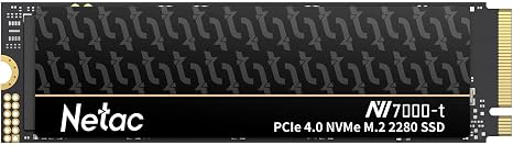 Netac 1TB PCIe Gen4x4 M.2 SSD Up to 7,300 MB/s NVMe Internal SSD with Aluminum Heatspreader High-Performance Storage for Desktop and Laptop PCs Works with PS5, NV7000-t