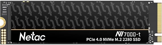 Netac 1TB PCIe Gen4x4 M.2 SSD Up to 7,300 MB/s NVMe Internal SSD with Aluminum Heatspreader High-Performance Storage for Desktop and Laptop PCs Works with PS5, NV7000-t