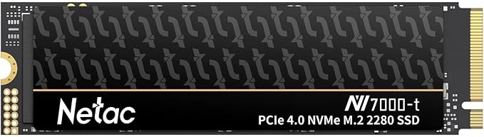 Netac 1TB PCIe Gen4x4 M.2 SSD Up to 7,300 MB/s NVMe Internal SSD with Aluminum Heatspreader High-Performance Storage for Desktop and Laptop PCs Works with PS5, NV7000-t