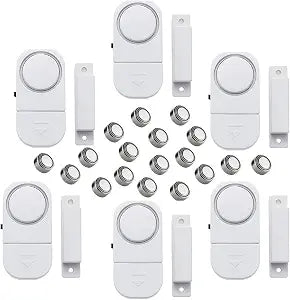6 Pack Wireless Security Window/Door Alarm, Magnetic Sensor Door Window Burglar Alert Alarm Pool Alarms Super Loud for Home, Garage, Apartment, Dorm, RV and Office(Include Batteries)…
