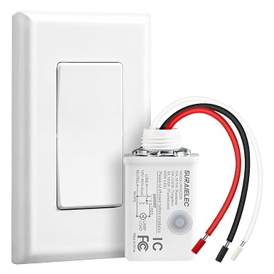 SURAIELEC Wireless Light Switch Kit with Receiver, 15A RF Remote Control