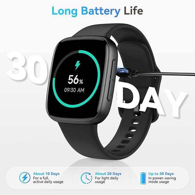 Smart Watch for Men/Women, Answer/Make Call, 1.85" AMOLED Always-On Display Screen Smartwatch for iPhone & Android, 3ATM Waterproof Fitness Tracker with Heart Rate/Sleep/SpO2 Monitor, 100+ Sport Modes