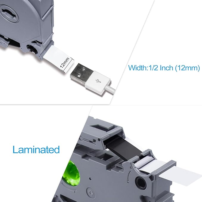 4PK Tz Tape 12mm 0.47 Laminated Clear TZe-131 TZe131 Compatible for Brother Label Maker Tape 12mm 0.47 Clear TZ-131 1/2 inch x 26.2 ft, for P Touch PTD210 PTD200 PT-D220 PTH100 PTH110