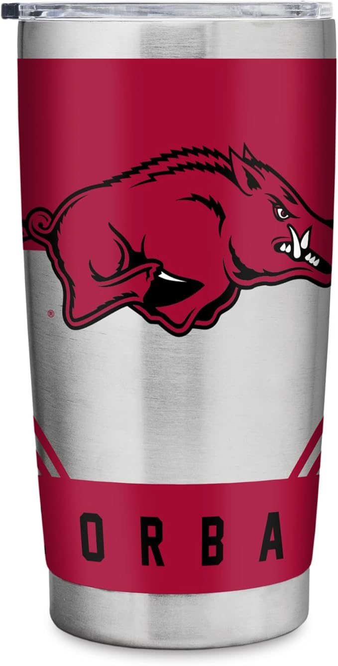 Rico Industries NCAA 20oz Stainless Steel Tumbler with Lid - Great For Coffee, Tea, Water or Cocktails