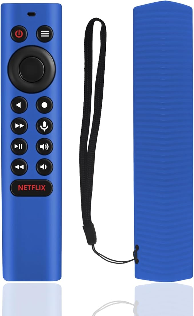 Blue Silicone Protective Case with Strap for NVIDIA Shield TV Pro/4K HDR Remote, Shockproof Anti-Dirty Cover for NVIDIA Shield Remote