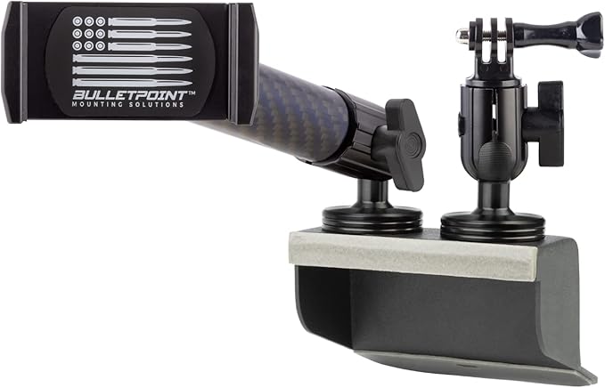 Bulletpoint Metal Dash Mount Cell Phone Holder & Action Camera Mount Compatible with 2011??018 Jeep Wrangler JK (Dual 20mm Ball Base)