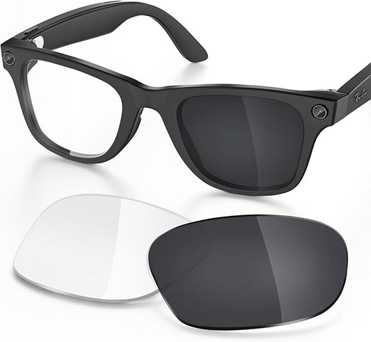 Replacement Lenses Compatible with Ray-Ban Meta Wayfarer RW4006 50mm Smart Glasses for Women Men-Non/Polarized Lenses
