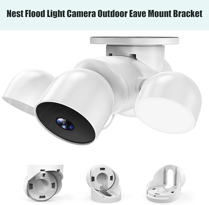 Eave Mount for Google Nest Cam with Floodlight - Outdoor Camera , Stability ABS Google Flood Light Camera Outdoor Bracket, Premium Nest Floodlight Camera Ceiling Mounting Adapter