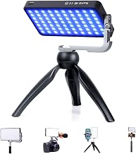 IVISII G2 Pocket RGB Camera Light,Built-in 7200mAh Rechargeable Battery 360°Full Color Gamut 9 Light Effects,2600-10000K LED Video Light Panel with Aluminum Alloy Body, Adjustable Tripod Stand - Image 1