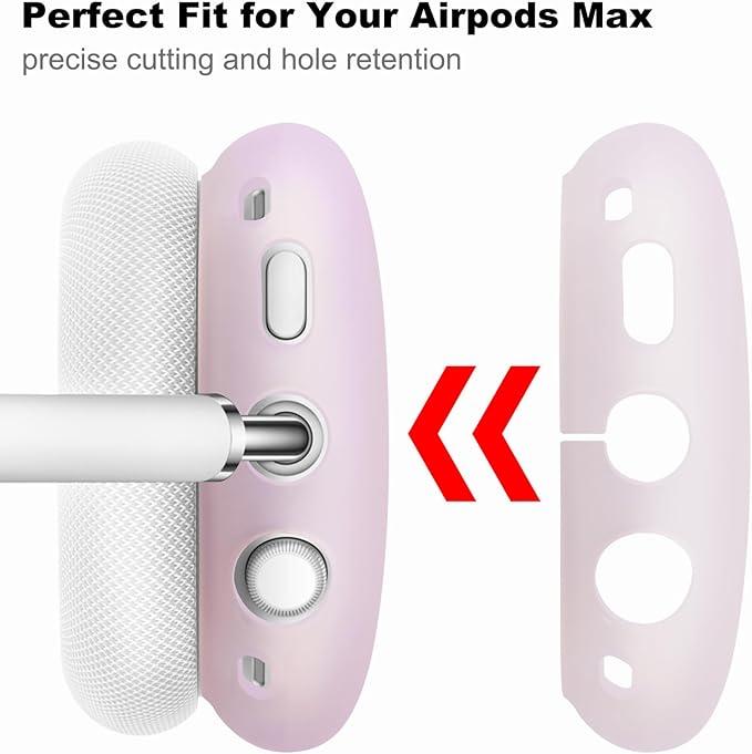 Case for Airpods Max Headphones,Ear Pad Case Cover/Ear Cups Co ver/Headband for AirPods Max(USB-C/Lightning)(2024/2020),Silicone for Apple Airpod Max,Accessories Cases(Jelly Pink Purpl)