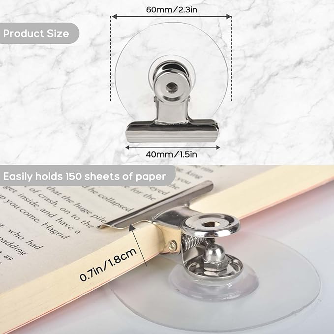 Self Adhesive Metal Clips, 12 Pcs Upgrade Strong self-Adhesive Clips for Hanging and Organization, Spring Clip for Paper Poster Tapestry Photo Wall Teacher Student Home Kitchen Office, Silver