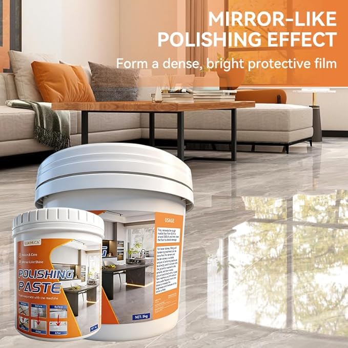 Professional Nature Stone Polishing Kit with Paste | Sealer & Protectant for Marble, Granite, Quartz Countertops, Floors & Walls - Must Be Used with Polishing Machine (5kg)