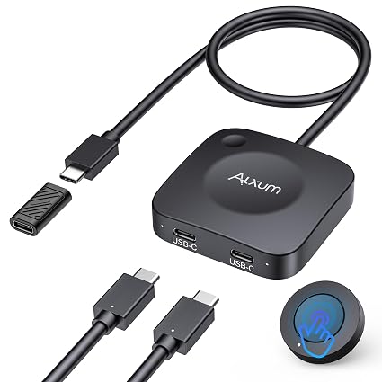 Alxum 20Gbps USB C Switch 2 Computers for USB-C/Thunderbolt 4 Monitor/Dock