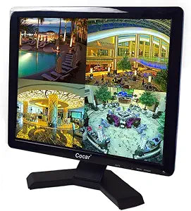 Cocar 17 inch CCTV Monitor with VGA HDMI AV BNC Audio in/Out Ports, Built-in Speaker 4:3 HD Display LCD Security Screen with USB Drive Player for Home Store Surveillance Camera STB PC
