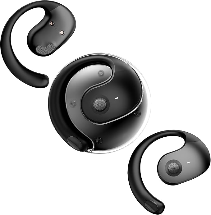 Over The Ear Earbuds Open Ear Buds Headphones Over Ear Air Bone Conduction Earbuds Earphones Bone Conducting Air Bone Conduction Headphones Bluetooth Over-Ear Black