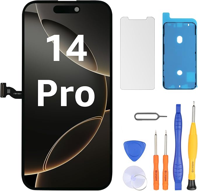 LL TRADER Screen Replacement for iPhone 14 pro 6.1" LCD Retina FHD Display COF Touch Screen Digitizer with Repair Tool Kits, Waterproof Tape, Screen Protector (Truetone programable) 2026 new for USA1
