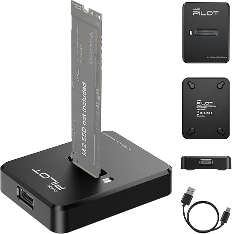 Tool-Free M.2 NVMe & SATA to USB C Dock, 10Gbps SSD Reader Adapter