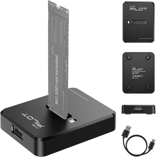 Tool-Free M.2 NVMe & SATA to USB C Dock, 10Gbps SSD Reader Adapter