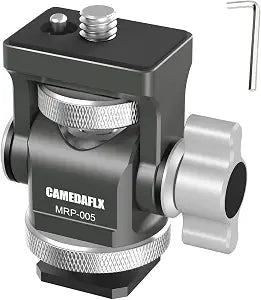 Tilt Adjustable Camera Monitor Mount,Swivel Field Monitor Holder with Cold Shoe Mount 1/4"-20 Screw for 5” and 7”Monitor(Grey).