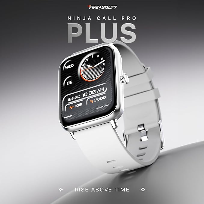 Fire-Boltt Ninja Call Pro Plus 46.48mm (1.83 inch) Smart Watch with Bluetooth Calling, AI Voice Assistance, 120 Sports Modes IP67 Rating, 240 * 280 Pixel High Resolution (Grey)