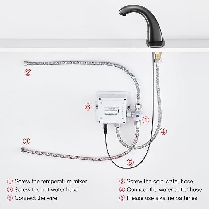 Charmingwater Touchless Bathroom Sink Faucet with Automatic Sensor, Motion Bathroom Faucet with Hole Cover Plate, Oil Rubbed Bronze