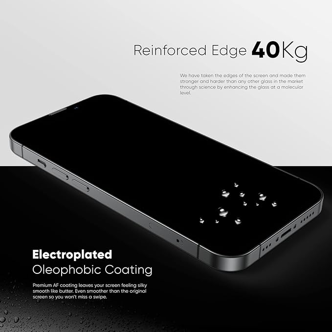 FLOLAB NanoArmour ONETIME PRO for iPhone 16 Pro Privacy Screen Protector, Anti-Reflective, 3D Edge-to-Edge, Anti-Spy Tempered Glass, Reinforced Edges, Durable, Smooth, Easy Install, Dust-Free