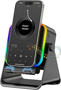 TARKARI Wireless Induction Speaker, Phone Stand with Wireless Charging Function, Bluetooth Phone Speakers Amplifier for iPhone Android, Birthday Gifts for Men Women Him