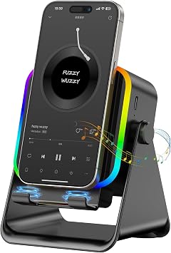 TARKARI Wireless Induction Speaker, Phone Stand with Wireless Charging Function, Bluetooth Phone Speakers Amplifier for iPhone Android, Birthday Gifts for Men Women Him