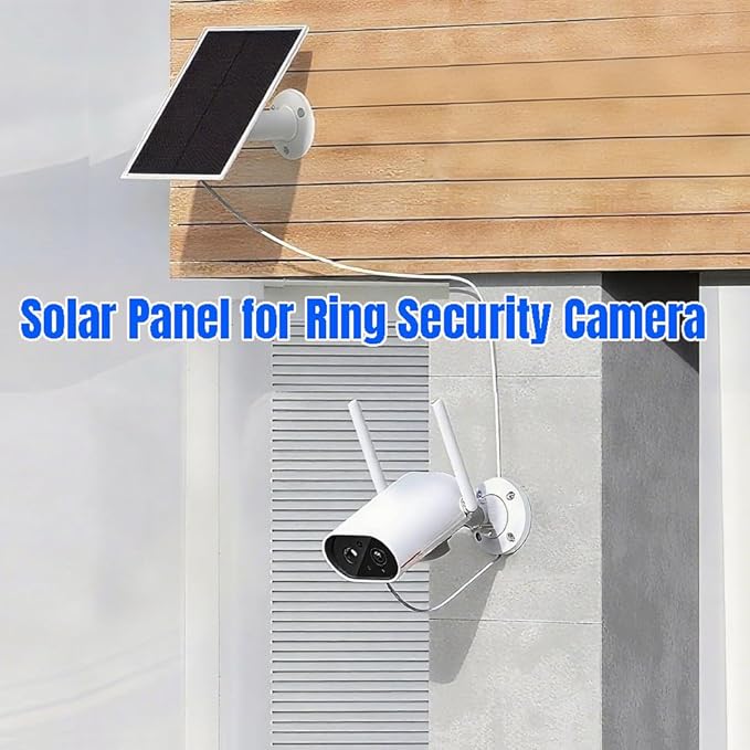 4 Pack Solar Panel for Ring Security Camera, Premium 5V USB Solar Panel Charger IP65 Waterproof, Compatible with Outdoor Rechargeable Battery Powered Cam, 9.8ft USB Cable, 360 Adjustable Bracket