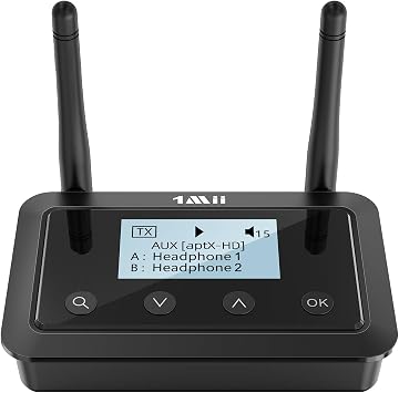 1Mii B03+ Bluetooth 5.3 Transmitter Receiver for TV Home Stereo