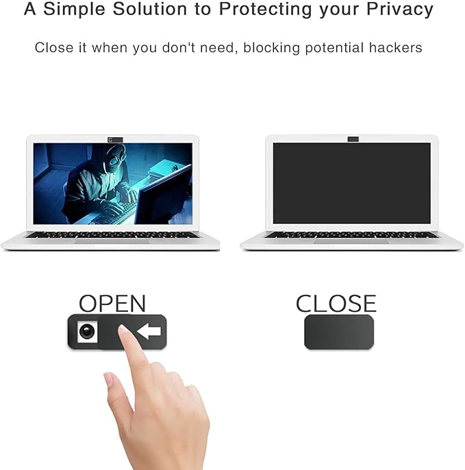 Huaxi Camcover-Webcam Cover, Laptop Camera Cover Slide Ultra Thin for Computer, MacBook Pro, MacBook Air, iPad, iMac, iPhone, Protect Webcam Privacy, Black