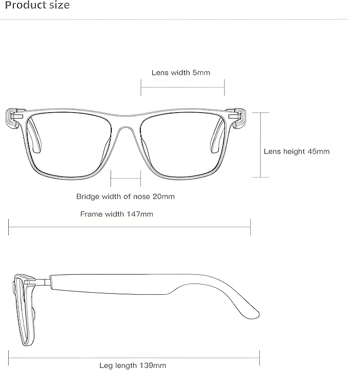 AI Smart Wireless Bluetooth Translation Glasses for Men/Women with Speakers/Bluetooth&140+ Languages Translation Sports/Travel/Drive/Busniess (M1+AI+Color Change Lenses+Black)