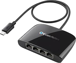 Cable Matters USB C to 4-Port Gigabit Ethernet Switch, TB5/TB4 Compatible - Image 1