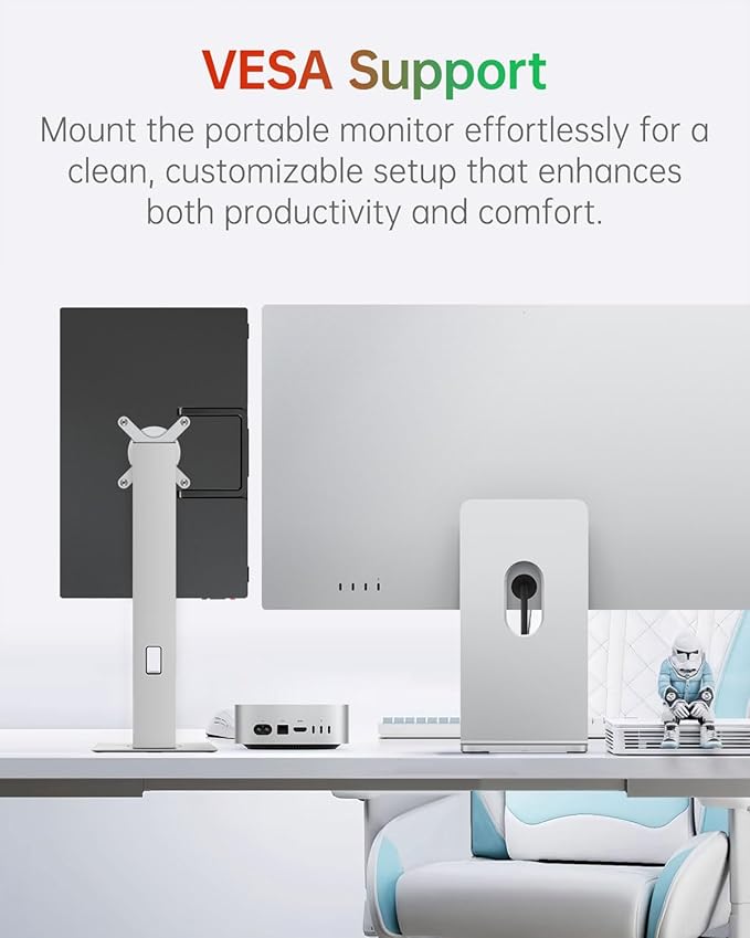 Intehill 16" Portable Touchscreen Monitor 3K, 16:10 Touch Screen Display with Tempered Glass, 100% sRGB Travel Monitor with Adjustable Stand, Speakers, HDMI Second External Screen for Laptop, U16ZT