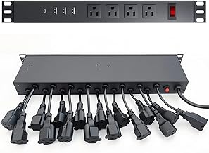 20-Outlet 1U Rack Mount Power Strip PDU 3 USB-A 1 USB-C 15A 6ft - Image 1