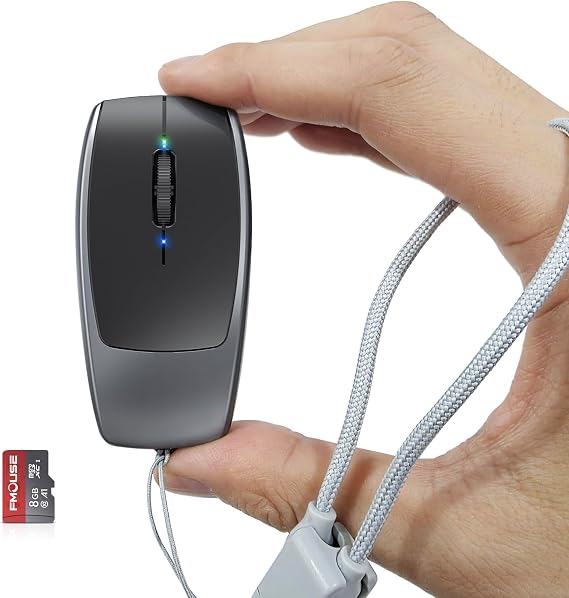 FMOUSE Ultra-Mini 2-in-1 Wireless Bluetooth Mouse & Micro SD Card Reader