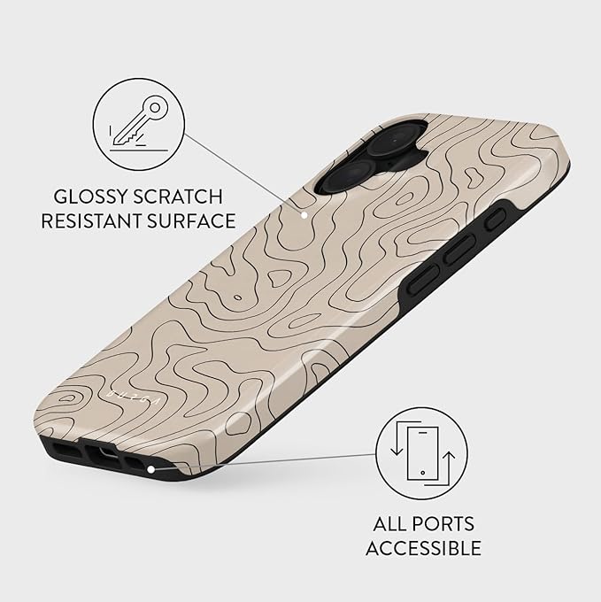 BURGA Phone Case for iPhone 16 - Cute, Trendy, Aesthetic, Pattern Phone Cover, Hard Shell Protection - fits Apple iPhone 16 Case for Women and Men
