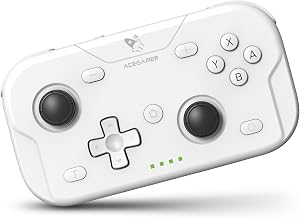 AceGamer Wireless Pocket Controller for Nintendo Switch/Switch 2/Android/iOS/PC/Steam Deck/Phone,1000Hz Polling Rate, Bluetooth Controller with Lift-and-Lock Joysticks/6-Axis Gyroscope/Turbo(White) - Image 1