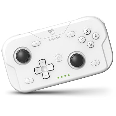 AceGamer Wireless Pocket Controller for Nintendo Switch/Switch 2/Android/iOS/PC/Steam Deck/Phone,1000Hz Polling Rate, Bluetooth Controller with Lift-and-Lock Joysticks/6-Axis Gyroscope/Turbo(White)