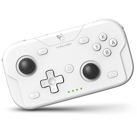 AceGamer Wireless Pocket Controller for Nintendo Switch/Switch 2/Android/iOS/PC/Steam Deck/Phone,1000Hz Polling Rate, Bluetooth Controller with Lift-and-Lock Joysticks/6-Axis Gyroscope/Turbo(White)