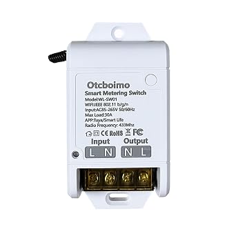 30A High Power WiFi Wireless Smart Switch with Energy Monitoring
