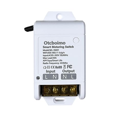 30A High Power WiFi Wireless Smart Switch with Energy Monitoring
