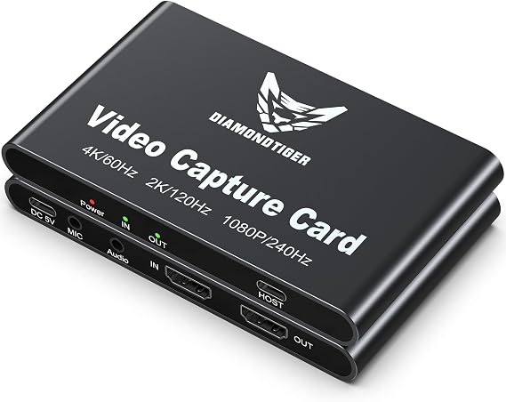 4K60Hz Capture Card 1080P240Hz VRR Passthrough PS5 Xbox