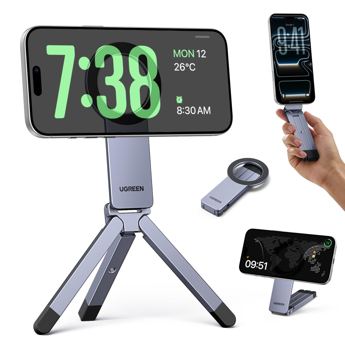 UGREEN Magsafe Tripod Stand, Ultra-Compact Travel Tr | Phone Accessori - Image 1
