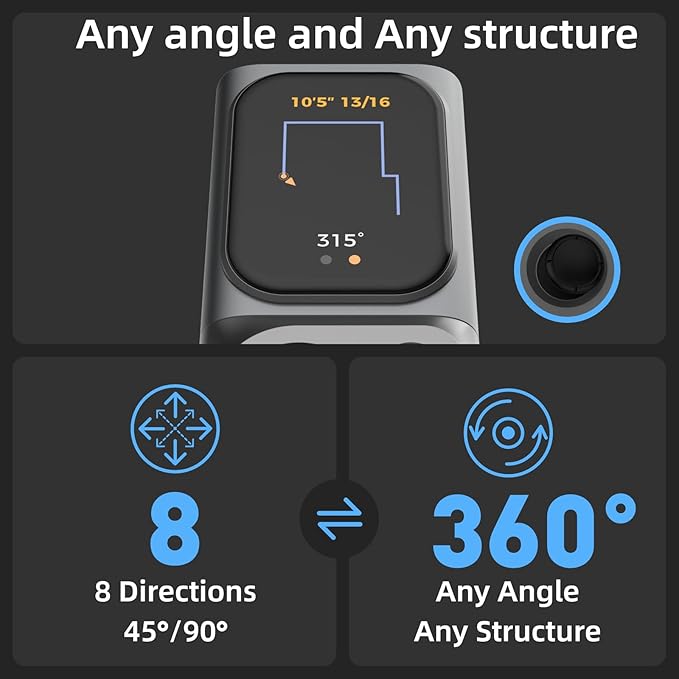 HOZO M-Cube Laser Measuring Tool Adaptor, 01 Smart Planner - Features 360° Joystick for Capturing Floorplans from Any Angle, One-Tap Button for Precise Edge and Corner Measurements